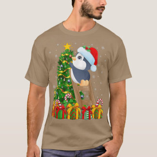 Penguin Bird Lover Xmas Lights Penguin Christmas T T-Shirt