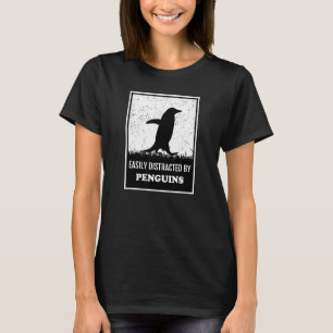 Penguin Bird Silhouette Easily Distracted By Peng T-Shirt