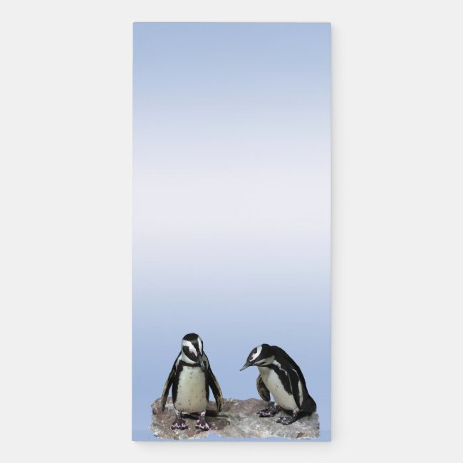 Penguin Birds Blue Magnetic Notepad