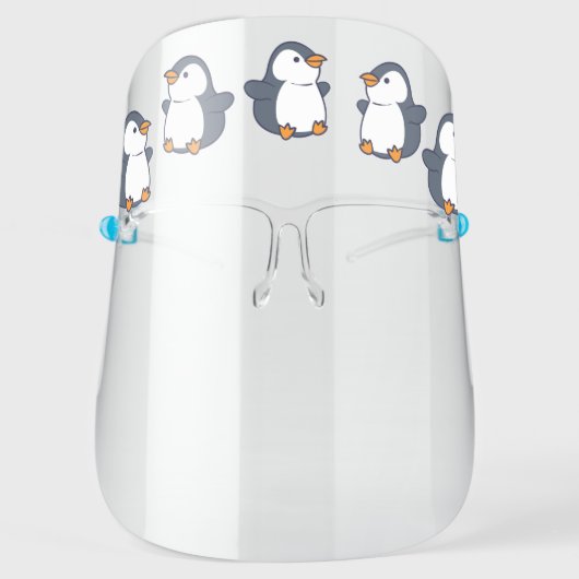 Penguin Birds Cute Animal Cartoon Face Shield (Front)