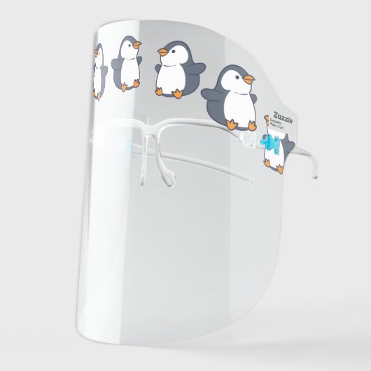 Penguin Birds Cute Animal Cartoon Face Shield (Front Left)