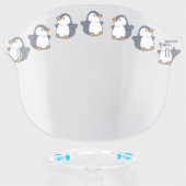 Penguin Birds Cute Animal Cartoon Face Shield (Front w/Glasses)