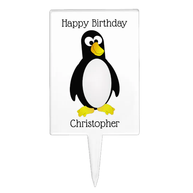 Penguin Birthday Cake Topper | Zazzle