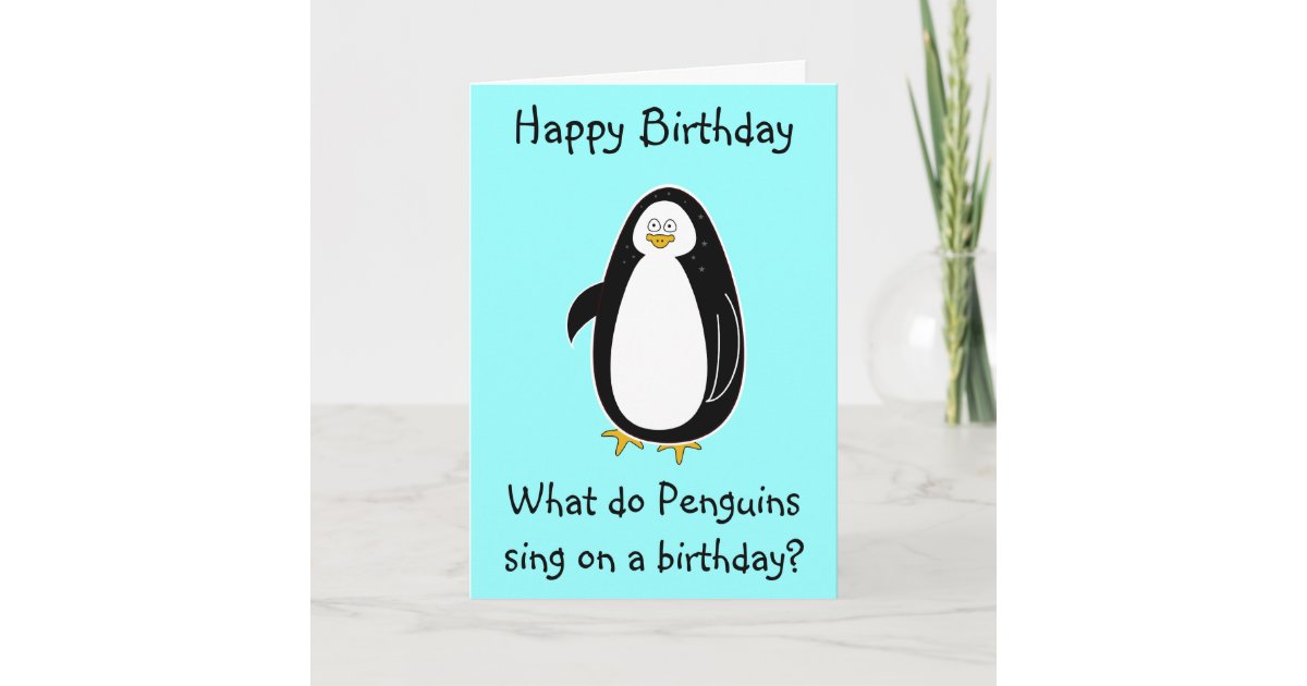 penguin happy birthday card