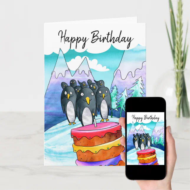 Penguin Birthday Card Zazzle