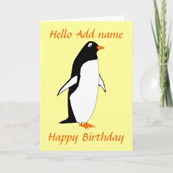 Penguin Birthday Card by artistjandavies at Zazzle