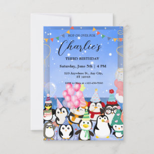 Penguin Birthday invitation for Child
