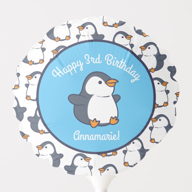 Penguin Birthday Party Balloon (Front)