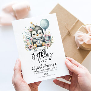 Penguin Birthday Party Invitation
