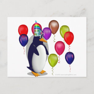 Penguin Birthday Party Postcard