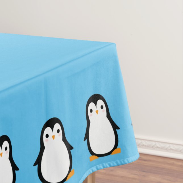 Penguin Birthday Party Tablecloth (In Situ)