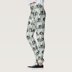 Penguin Black and White Cute Pattern Leggings