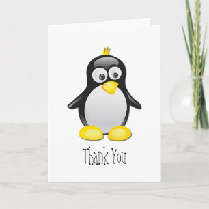 Penguin Blank Thank You Greeting Card
