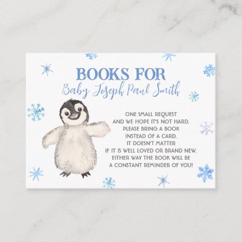 Penguin Books for Baby Snowflakes Bring A Book Enclosure Card