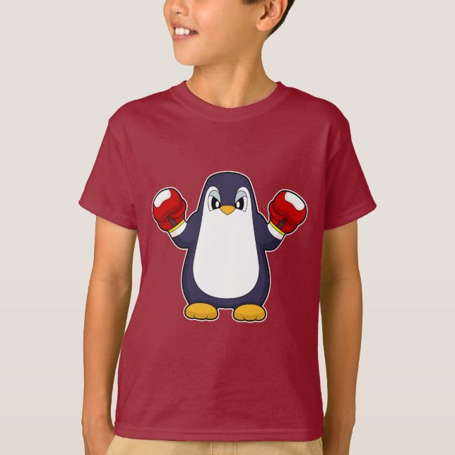 Penguin Boxer Boxing gloves Boxing T-Shirt (Front)