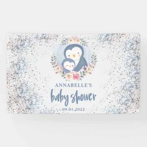 Penguin Boy Baby Shower Banner