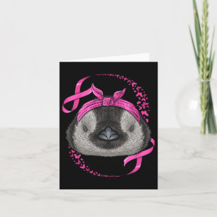 Penguin Breast Cancer Awareness Pink Byndana Cance Card
