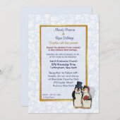 Penguin Bride and Groom Wedding Invitation (Front/Back)