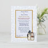 Penguin Bride and Groom Wedding Invitation (Standing Front)
