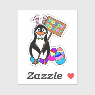 Penguin Bunny Easter Sticker