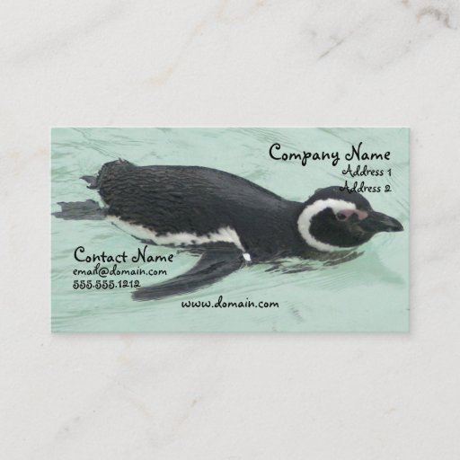 Customizable Penguin Business Card