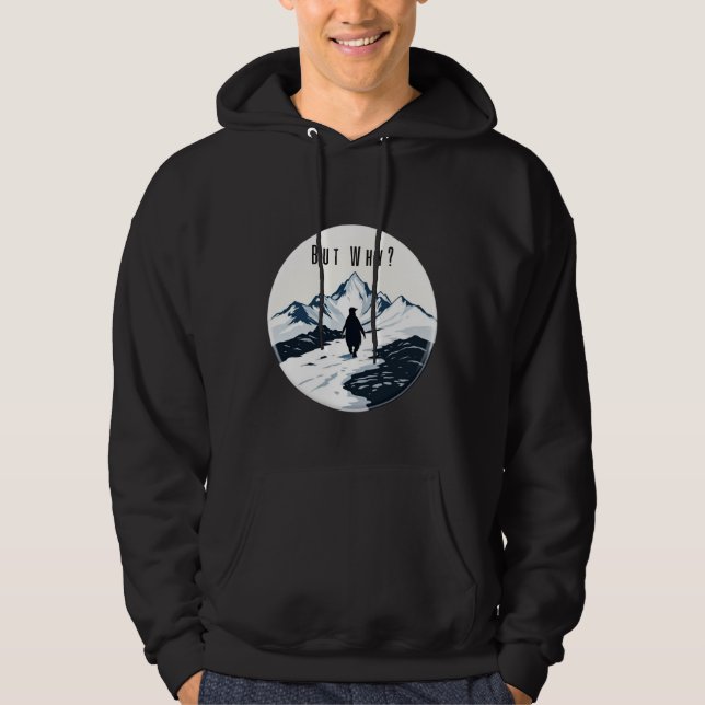 Penguin But Why? – Existential Meme Badge Hoodie (Front)