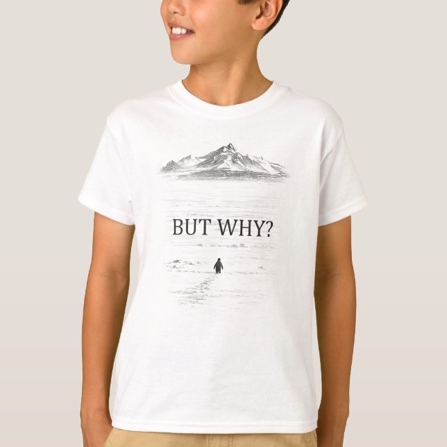 Penguin But Why Mountains T-Shirt (Front)