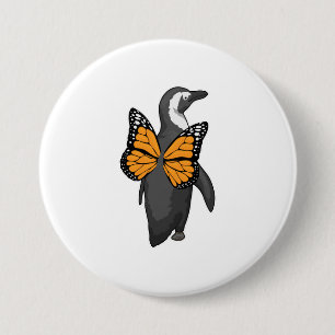 Penguin Butterfly wings Button