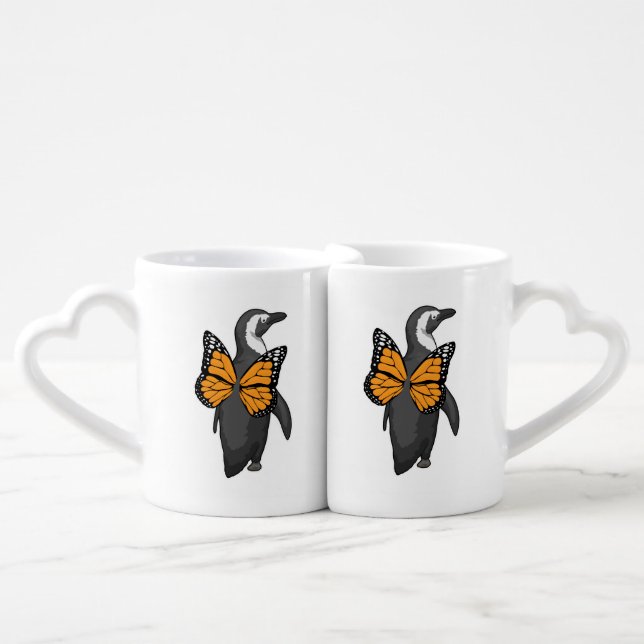 Penguin Butterfly wings Coffee Mug Set (Front Nesting)