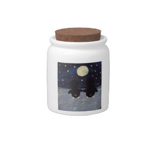 Penguin By Moon Light Candy Jar
