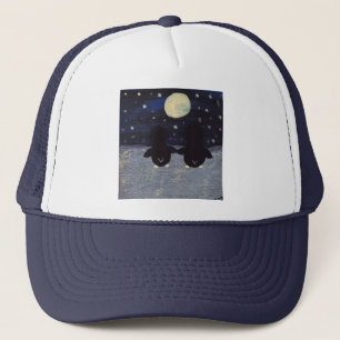 Penguin By Moon Light Trucker Hat