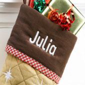 Penguin Cabin Series Quilted Christmas Stocking (Front)