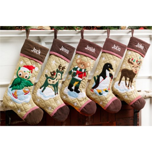 Penguin Cabin Series Quilted Christmas Stocking (Group)