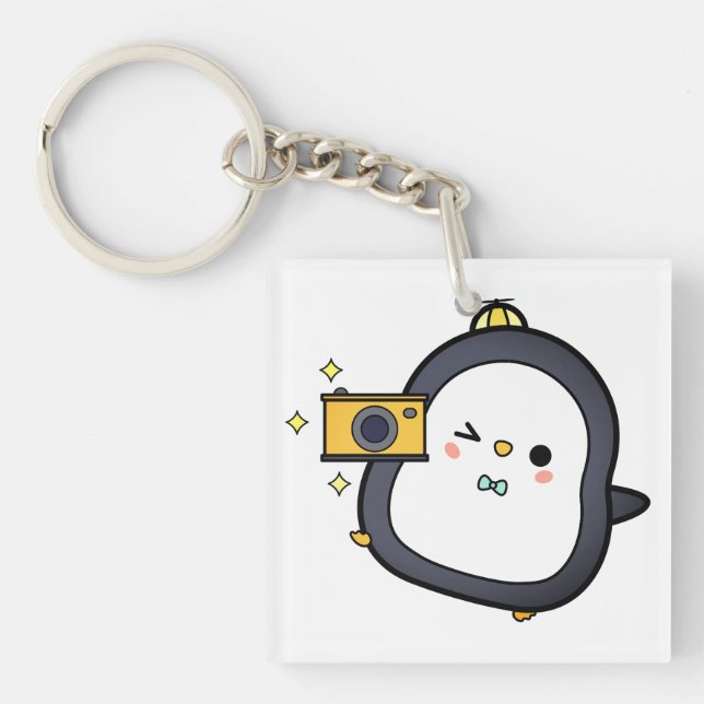 Penguin, Camera, Character Keychain (Front)