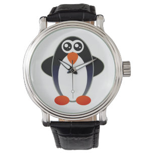 Penguin, Cartoon, Black And White Watch