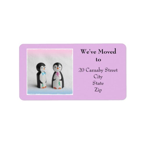 Penguin Change of Address Labels Cute Label