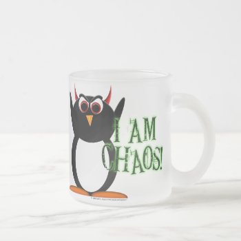 Penguin Chaos! Frosted Mug by audrart at Zazzle