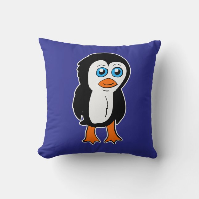 Penguin Character Throw Pillow (Front)
