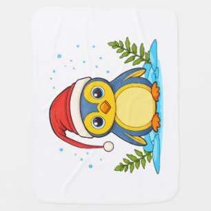 Penguin Cheer Holiday  Baby Blanket