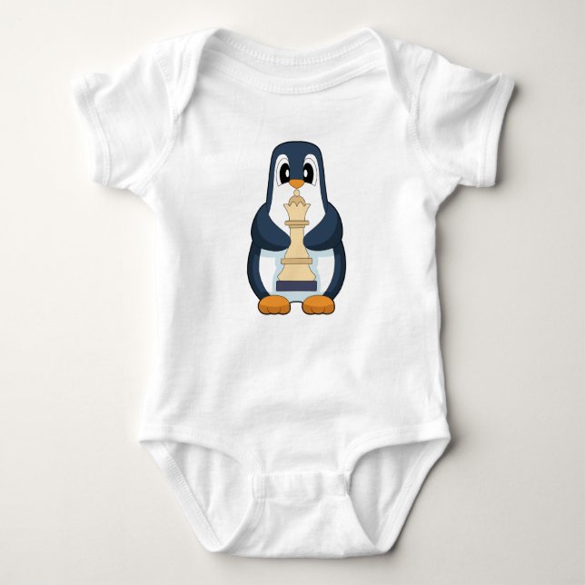 Penguin Chess piece Queen Chess Baby Bodysuit (Front)