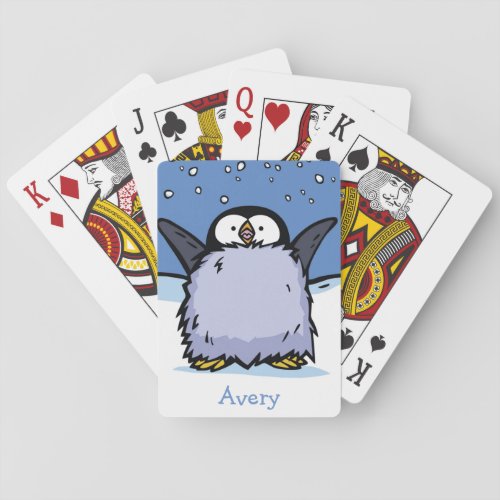 Penguin Chick Happy Playing Card