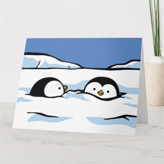 Penguin Chick Snow Deep Greeting Card