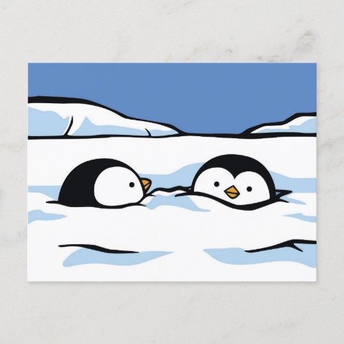 Penguin Chick Snow Deep Post Card