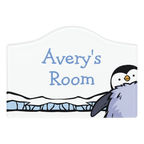 Penguin Chick Trio Kids Door Sign