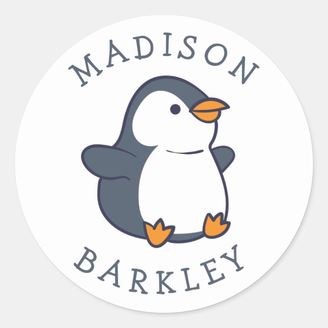 Penguin Children's Adorable Envelope Seal Stickers (Front)