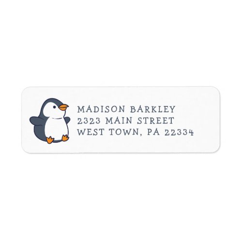 Penguin Childrens Adorable Return Address Label