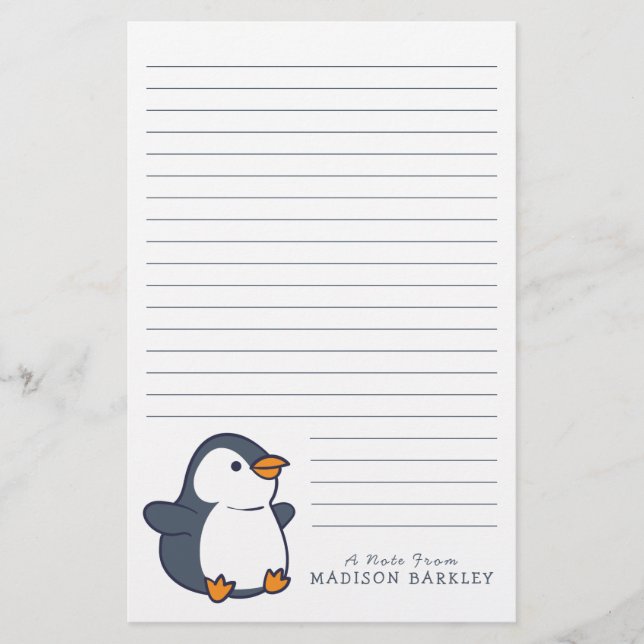 Penguin Children's Adorable Stationery (Front)