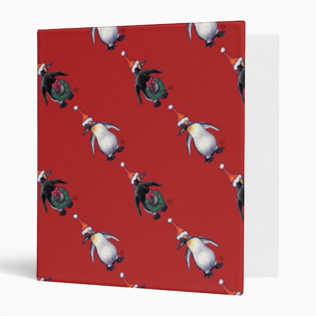 Penguin Christmas 3 Ring Binder (Front/Inside)