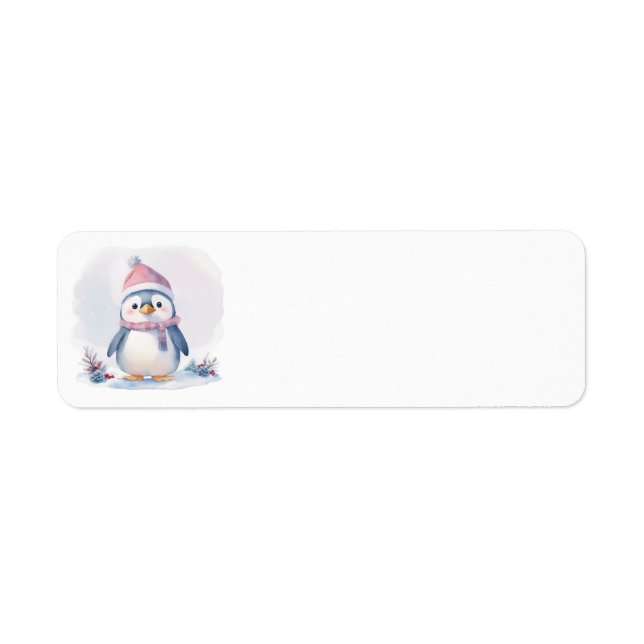 Penguin Christmas Address Labels (Front)