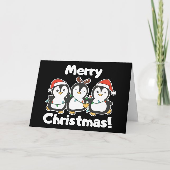 Penguin Christmas Animals Cute Penguins Holiday Ca Card (Front)
